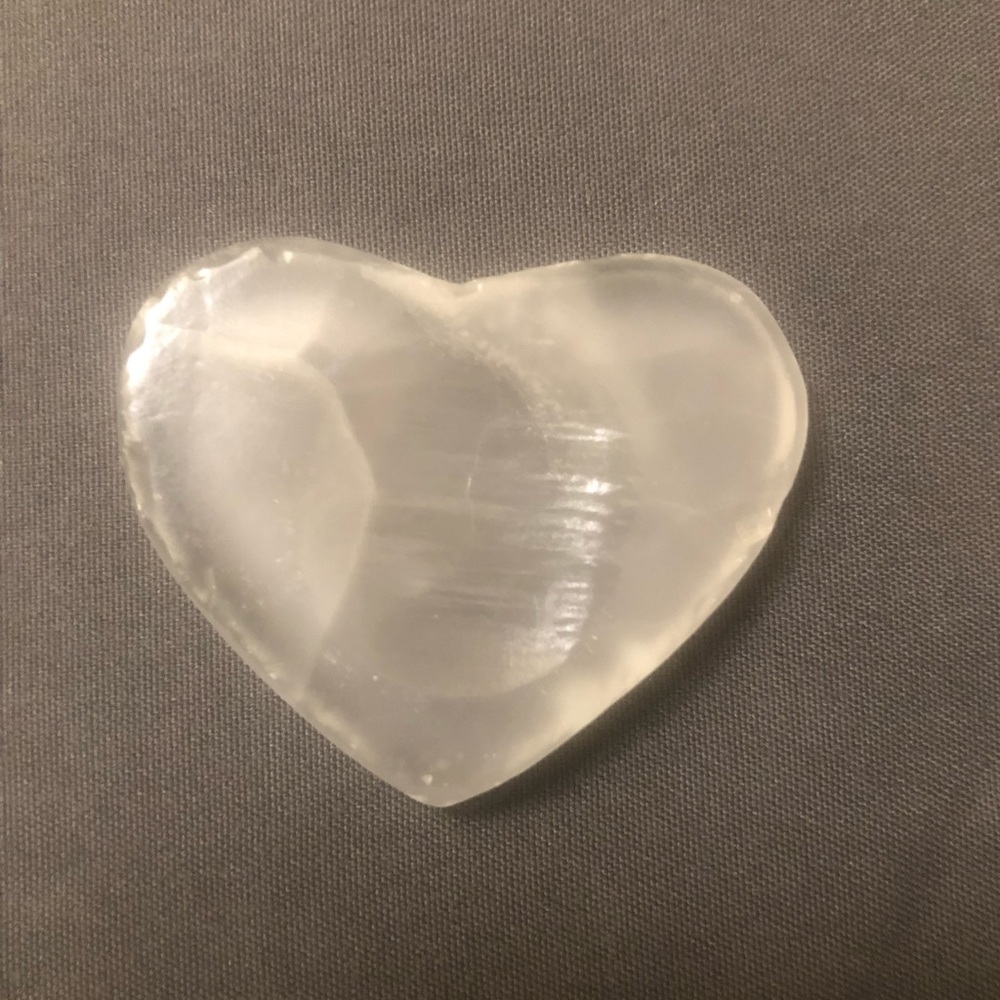 Clear White Heart See Through Rock Crystal